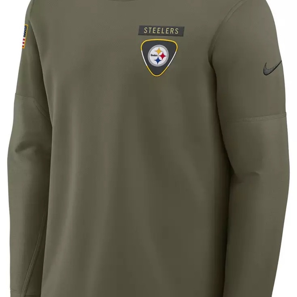 Nike Men's Pittsburgh Steelers Olive Therma-FIT Long Sleeve